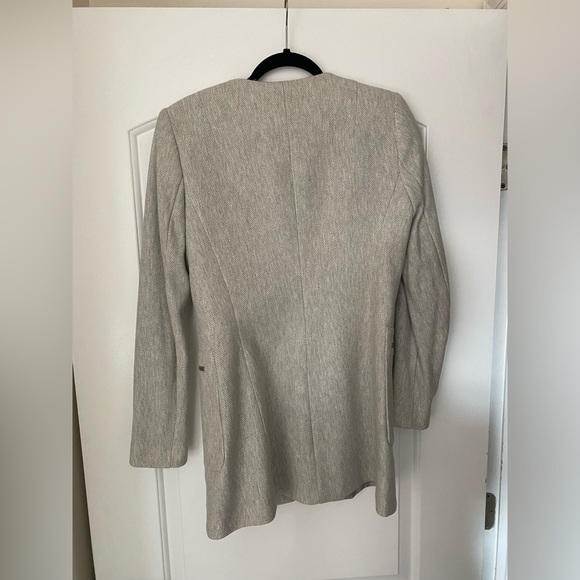 ZARA Long Collarless Blazer Jacket - Size L - Picture 6 of 6